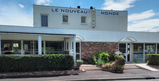 Logo LE NOUVEAU MONDE  - façade hôtel-555px